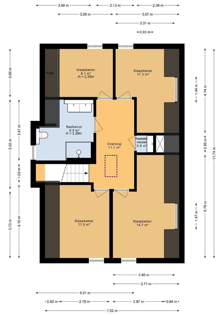Ferdinand Huyckstraat 5, Oosterhout plattegrond-2