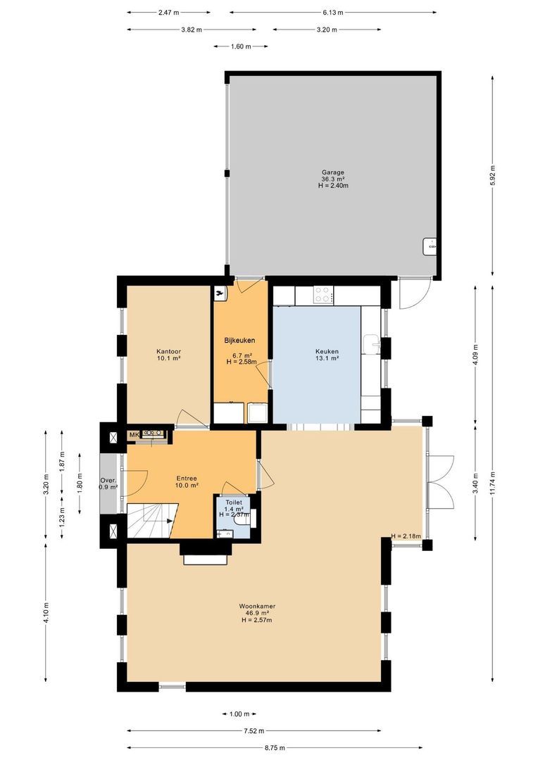 Ferdinand Huyckstraat 5, Oosterhout plattegrond-0