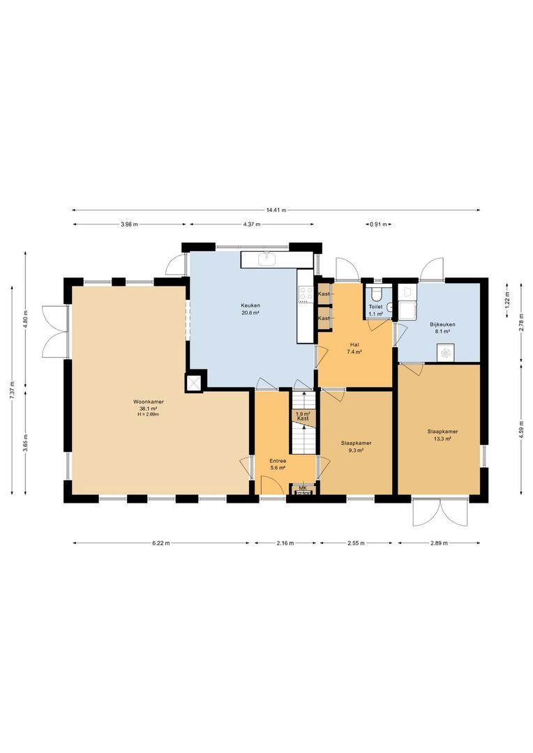 Groenendijk 19, Oosteind plattegrond-1