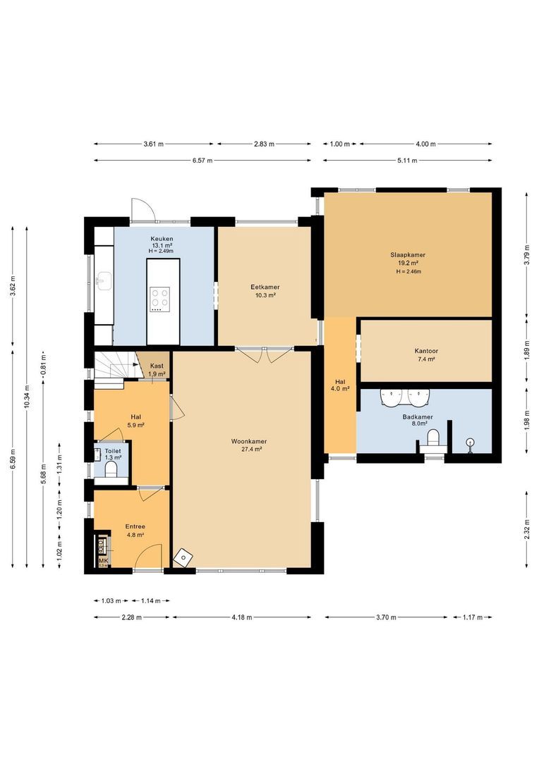 Mariken van Nimwegenstraat 3, Oosterhout plattegrond-0
