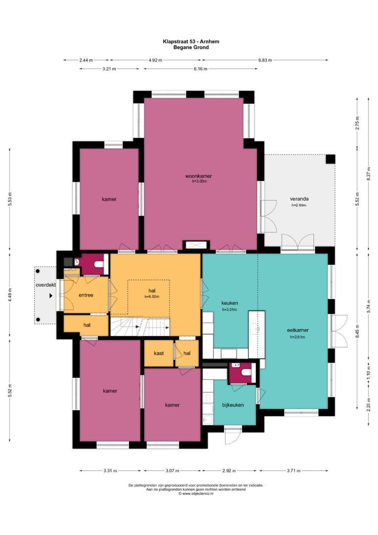 Klapstraat 53, Arnhem plattegrond-1