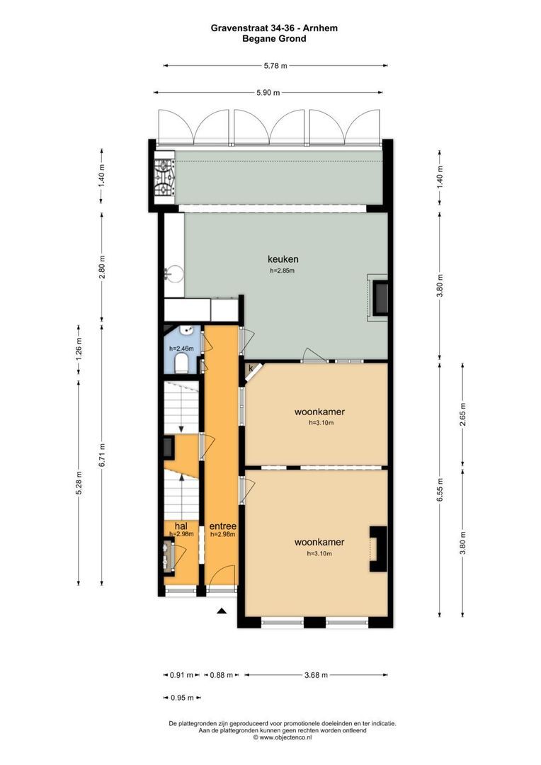 Gravenstraat 34, Arnhem plattegrond-0
