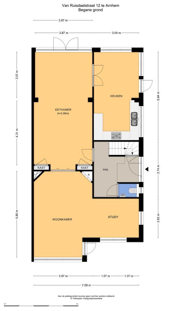 Van Ruisdaelstraat 12, Arnhem plattegrond-1