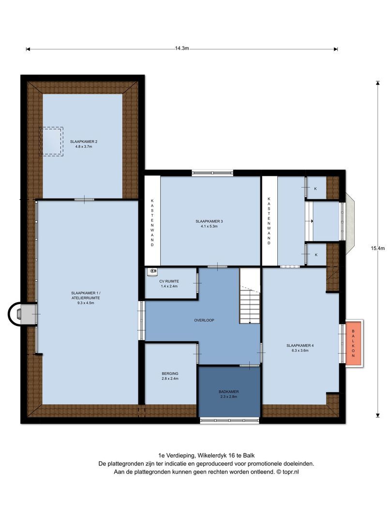 Wikelerdyk 16, Balk plattegrond-1