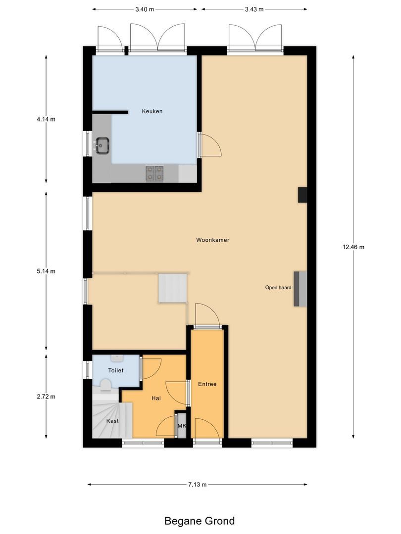 St.-Lambertusstraat 14, Cromvoirt plattegrond-1