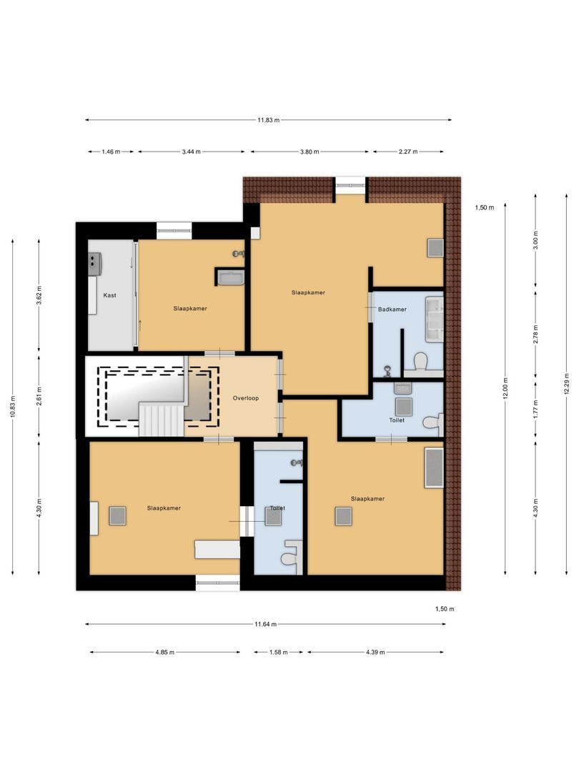 Hinthamereinde 13, Den Bosch plattegrond-2