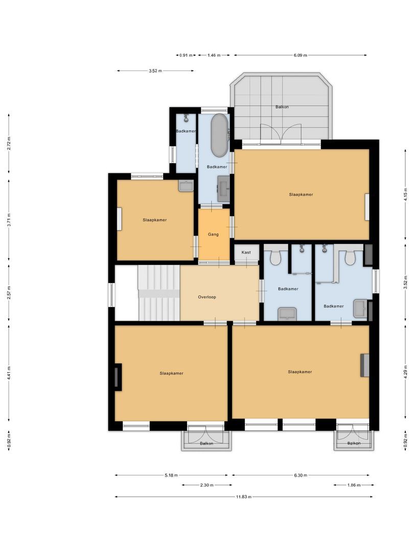 Hinthamereinde 13, Den Bosch plattegrond-1