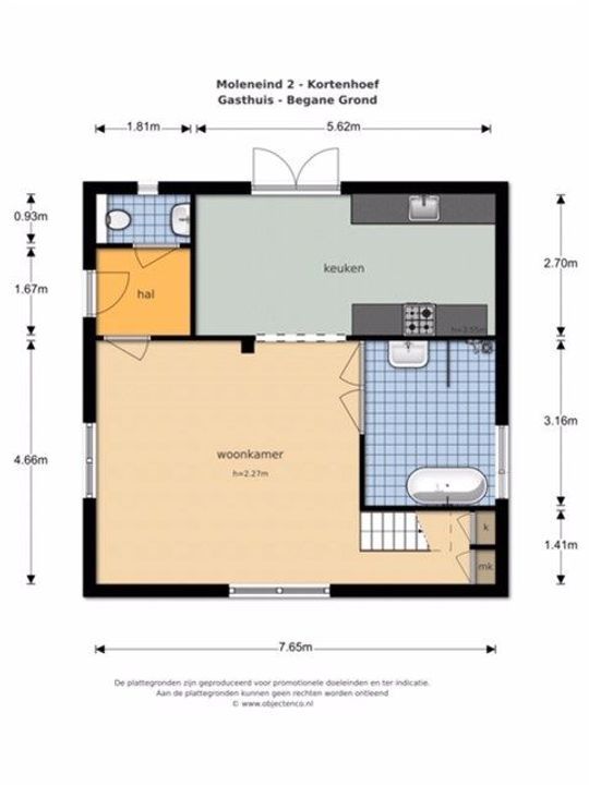 Moleneind 2, Kortenhoef plattegrond-