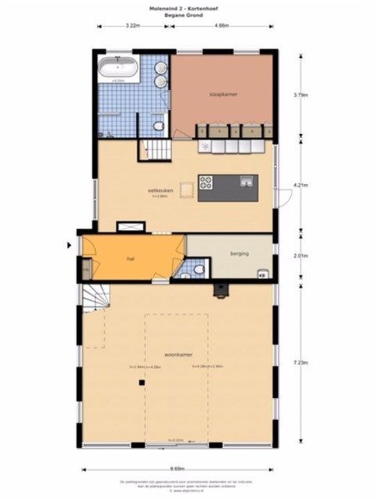Moleneind 2, Kortenhoef plattegrond-