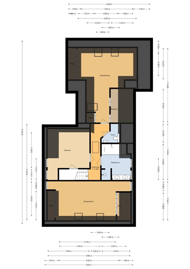 Zoeksestraat 19, Schijf plattegrond-2