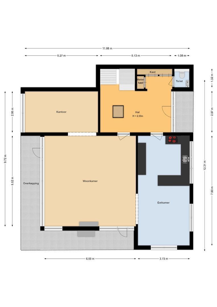 Hogestraat 3, Bosschenhoofd plattegrond-0
