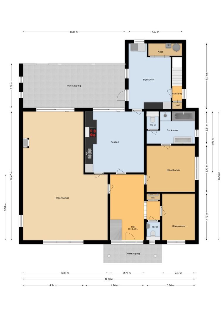 Krommestraat 45, Sprundel plattegrond-1