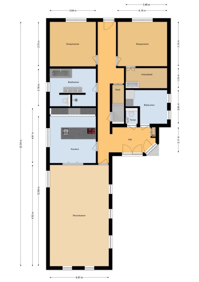 Bremstraat 194, St. Willebrord plattegrond-0
