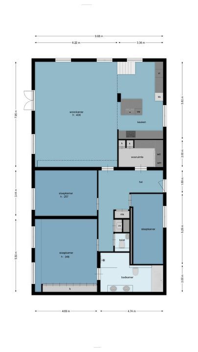 H.B.S.Laan 10, Oud-Beijerland plattegrond-60
