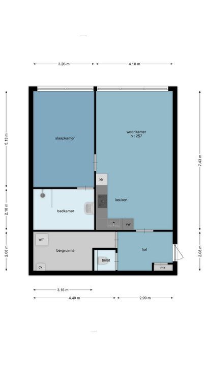 Voorstraat 43 a, Numansdorp plattegrond-15