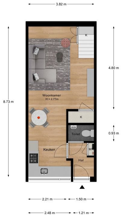 Carneoolstraat 40 B, Leiden plattegrond-54