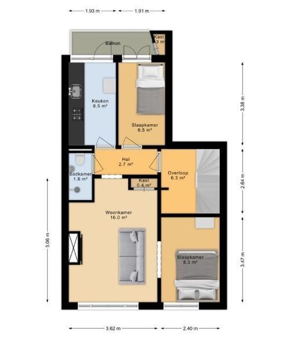 Spiegelstraat 12, Bussum plattegrond-16