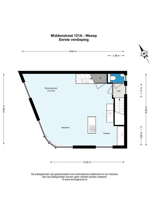 Middenstraat 121 a, Weesp plattegrond-21