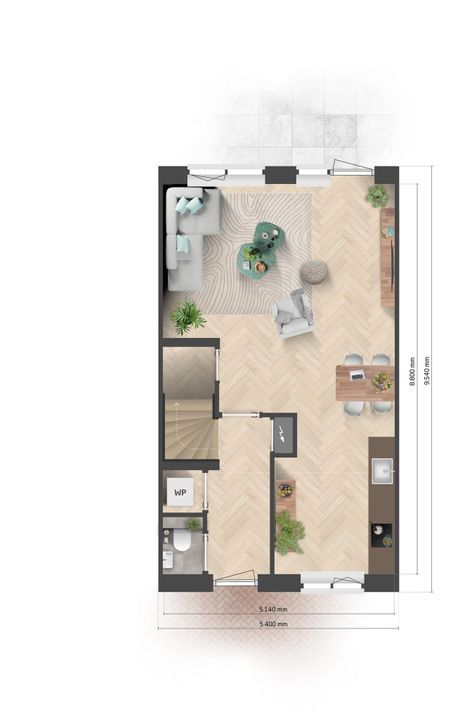Weidezicht, rijwoningen 5, Meppel plattegrond-0