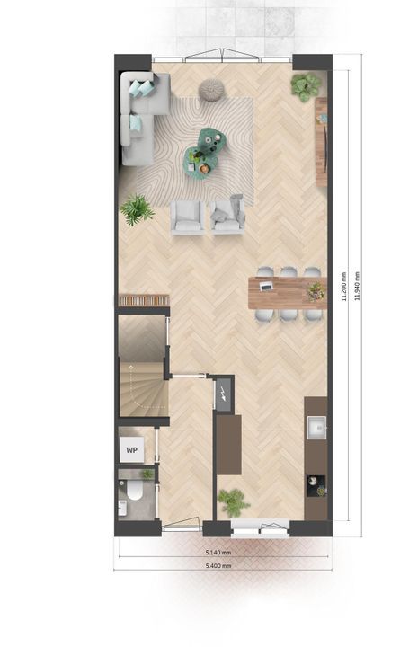 Weidezicht, rijwoningen 5, Meppel plattegrond-0