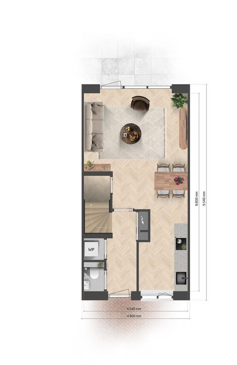 Veldrijck, rijwoningen 43, Meppel plattegrond-0