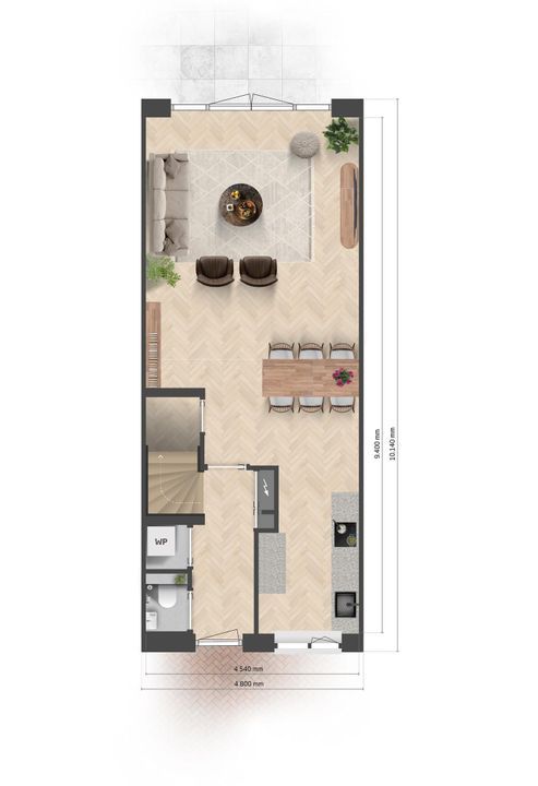 Veldrijck, rijwoningen 43, Meppel plattegrond-0