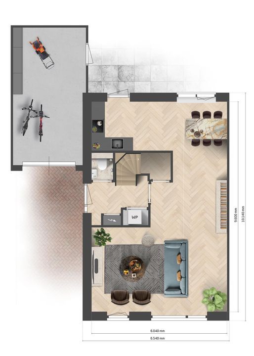 Kolderrijck, 2-onder-1-kap 39, Meppel plattegrond-0