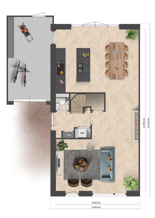 Kolderrijck, 2-onder-1-kap 67, Meppel plattegrond-0