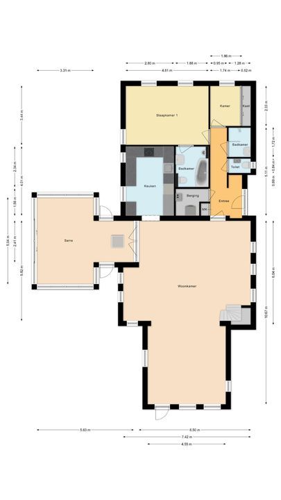 Ruinerweg 39, Koekange plattegrond-76