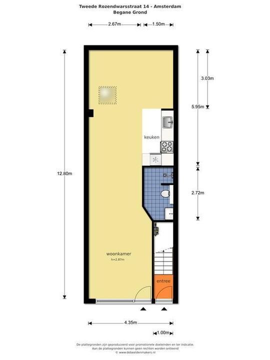 Tweede Rozendwarsstraat 14 HS, Amsterdam plattegrond-39