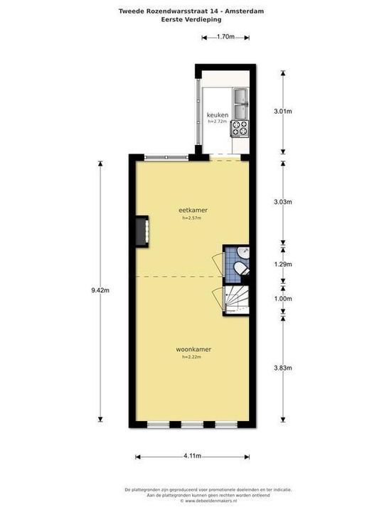 Tweede Rozendwarsstraat 14 HS, Amsterdam plattegrond-39