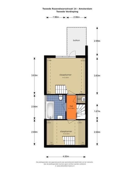 Tweede Rozendwarsstraat 14 HS, Amsterdam plattegrond-39