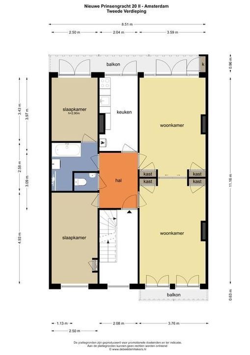 Nieuwe Prinsengracht 20 2, Amsterdam plattegrond-24