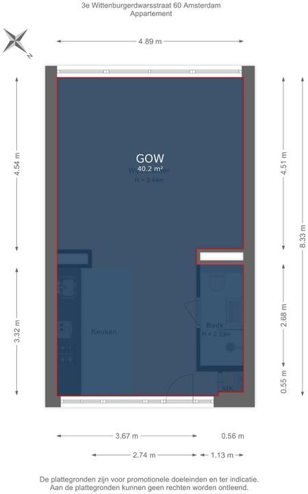 Derde Wittenburgerdwarsstraat 60, Amsterdam plattegrond-48