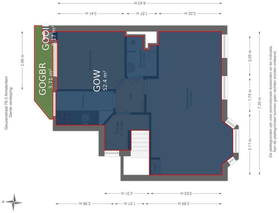 Geuzenstraat 78 3, Amsterdam plattegrond-51