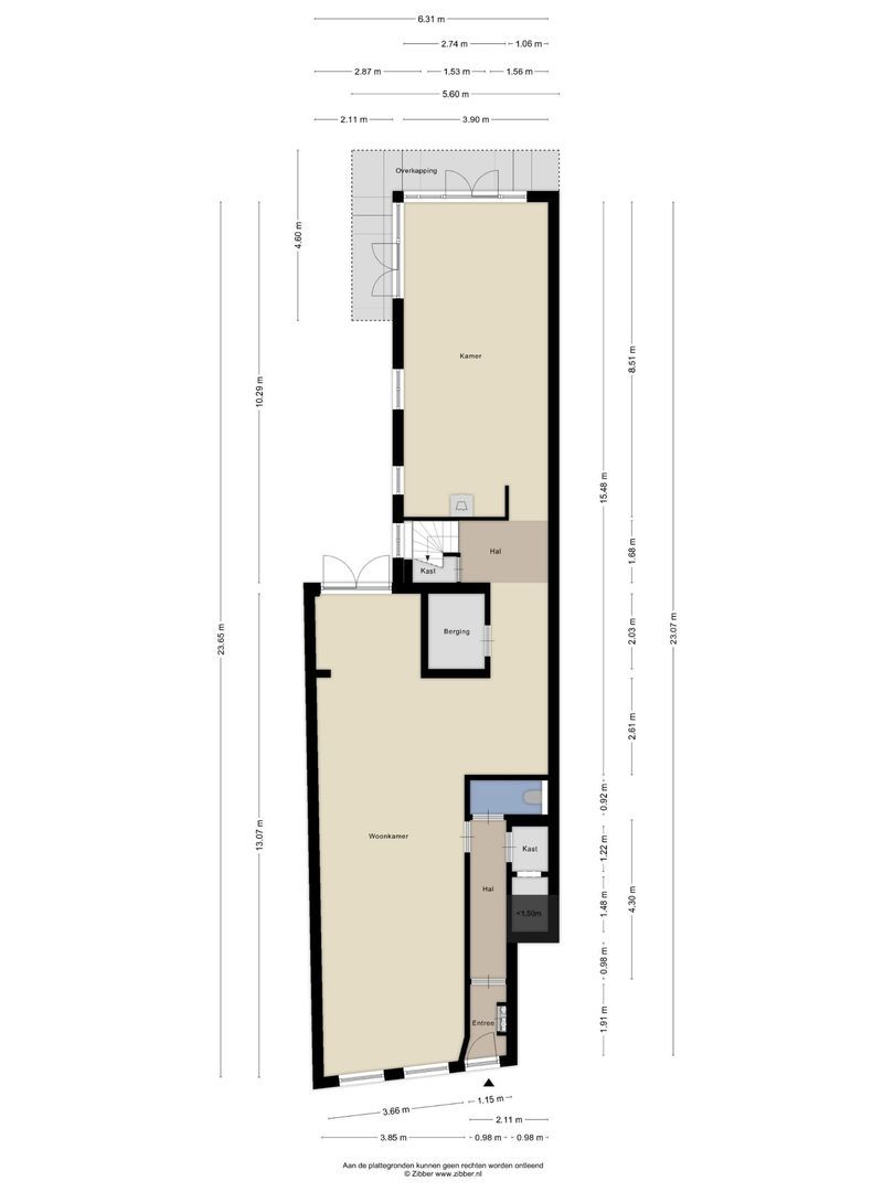 Kampersingel 6 zw, Haarlem plattegrond-1