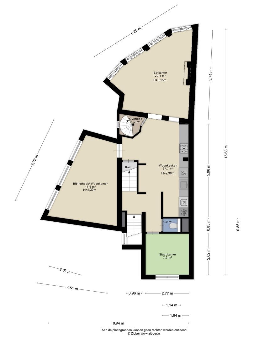 Koningstraat 3 C, Haarlem plattegrond-1
