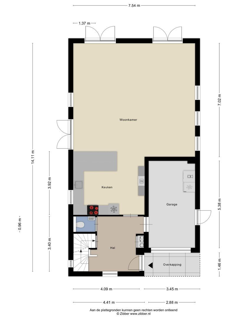 Ooievaarlaan 4, Heemstede plattegrond-1