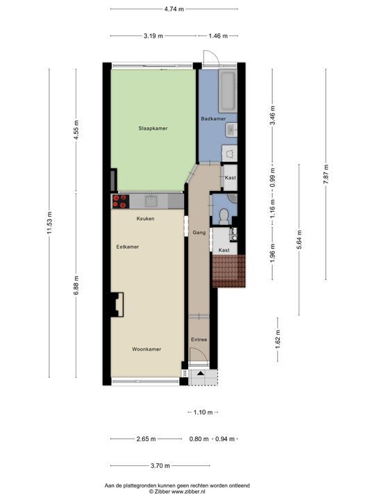 Wattstraat 74 B, Schiedam plattegrond-12