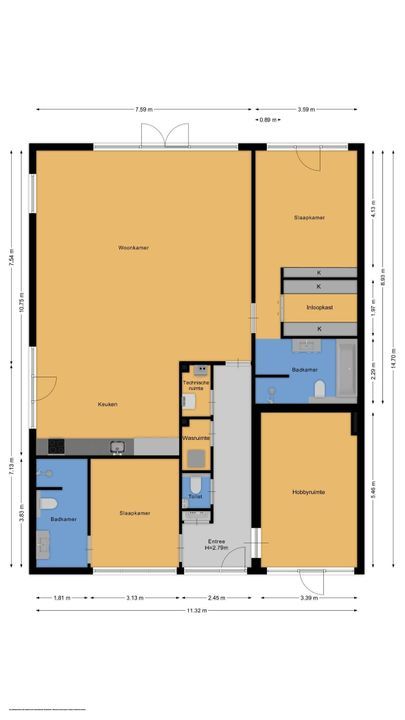Kleine Johanneslaan 16, Bussum plattegrond-0