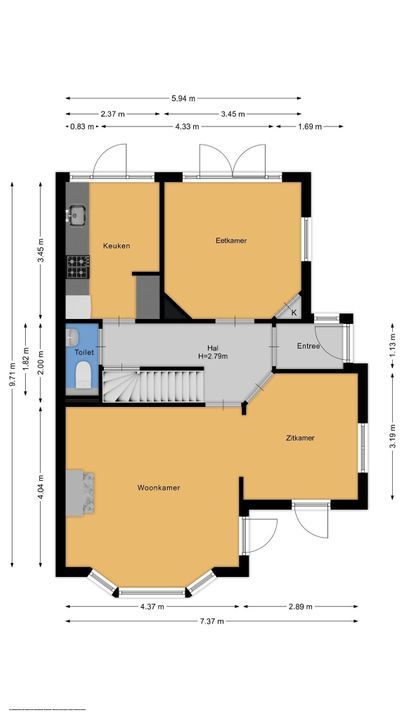 Isaac da Costalaan 7, Bussum plattegrond-27