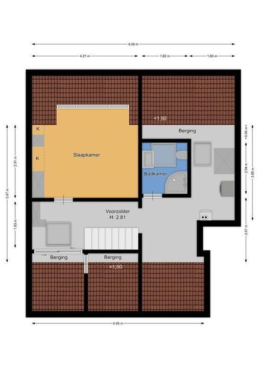 Bergweg 29 C, Hilversum plattegrond-37