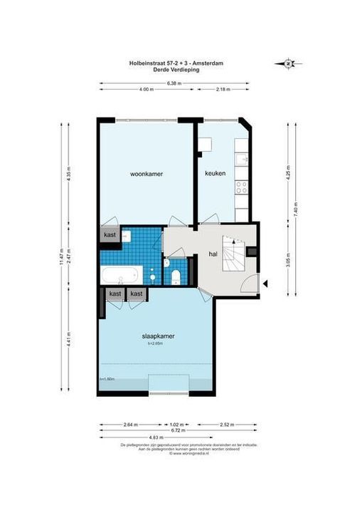 Holbeinstraat 57 2, Amsterdam plattegrond-33