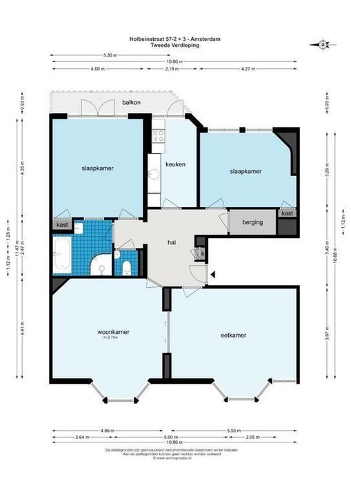 Holbeinstraat 57 2, Amsterdam plattegrond-33