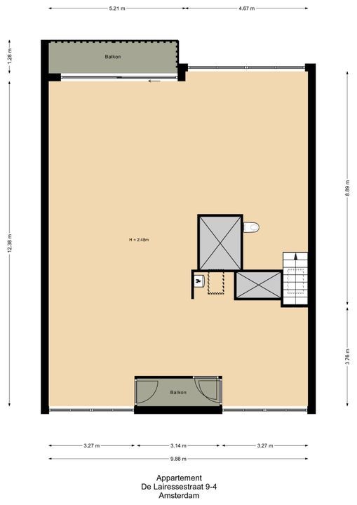 De Lairessestraat 9 4, Amsterdam plattegrond-13