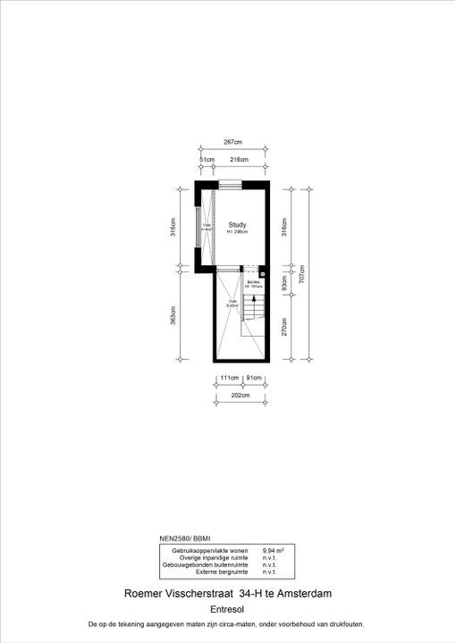 Roemer Visscherstraat 34 H, Amsterdam plattegrond-50