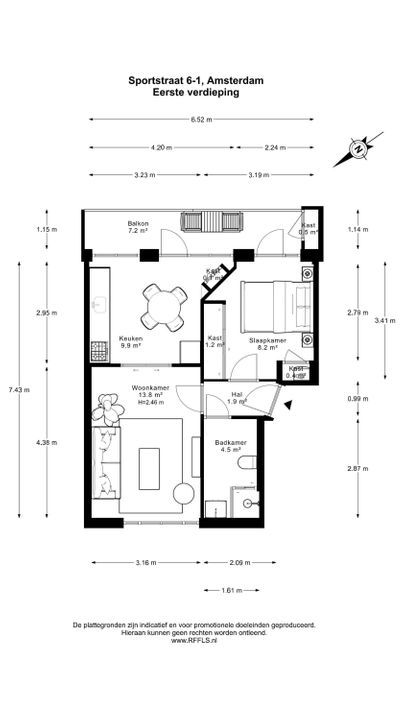 Sportstraat 6 1, Amsterdam plattegrond-20