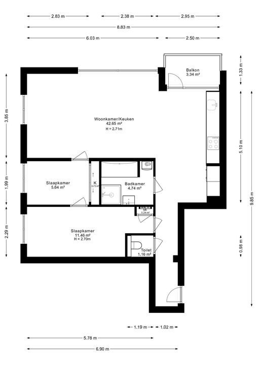 Amstel 137 B, Amsterdam plattegrond-37