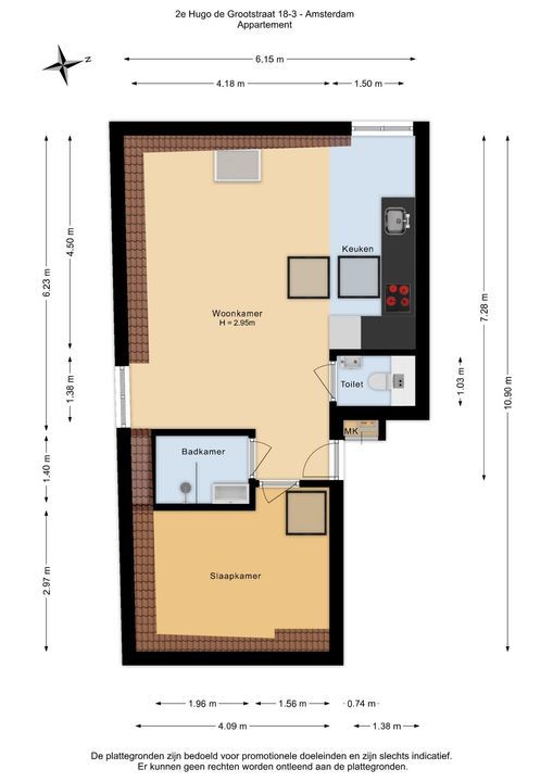 Tweede Hugo de Grootstraat 18 3, Amsterdam plattegrond-24