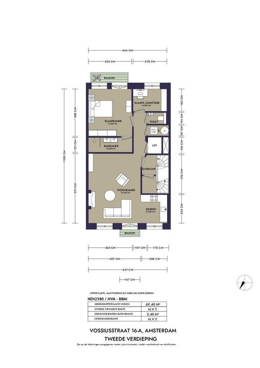 Vossiusstraat 16 A, Amsterdam plattegrond-86